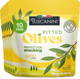 Tuscanini Snack Olives on-the-go pouch for effortless snacking.