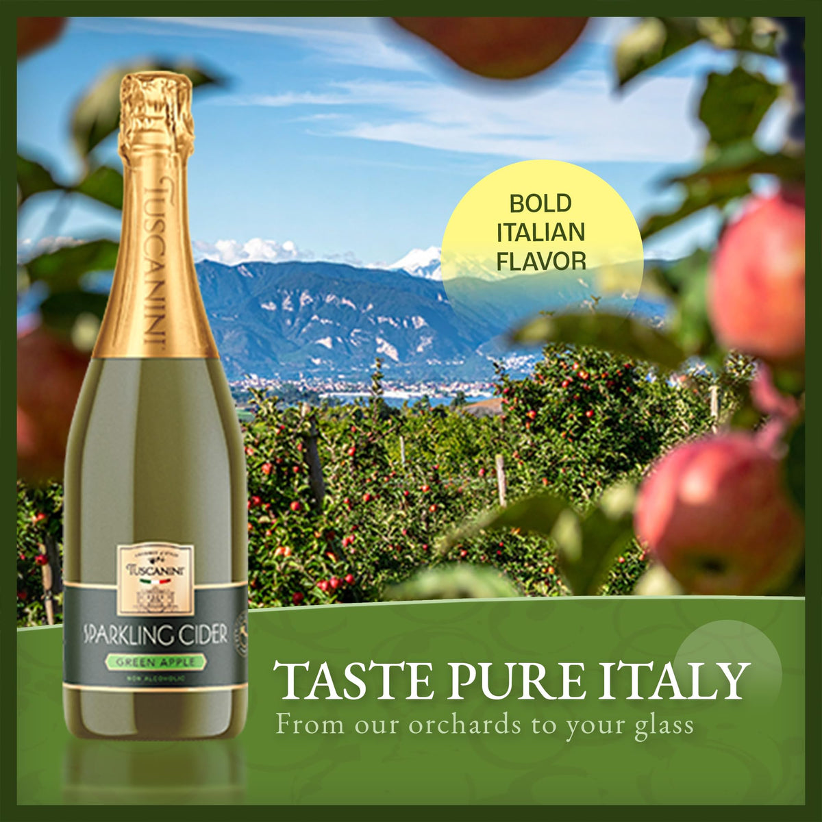 Tuscanini Sparkling Apple Cider on a wedding table setting