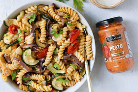 Tuscanini Sun-Dried Tomato Pesto spread on toast, flavorful topping