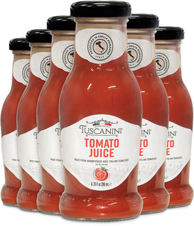 Tuscanini tomato juice bottle for sipping a premium Italian flavor