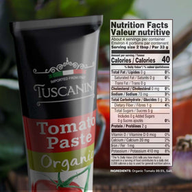 Tuscanini packaging emphasizes Italian tomatoes and convenience for home chefs