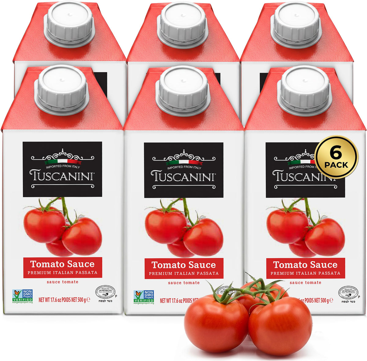 Tuscanini tomato sauce bottle front highlighting premium quality for Italian cooking