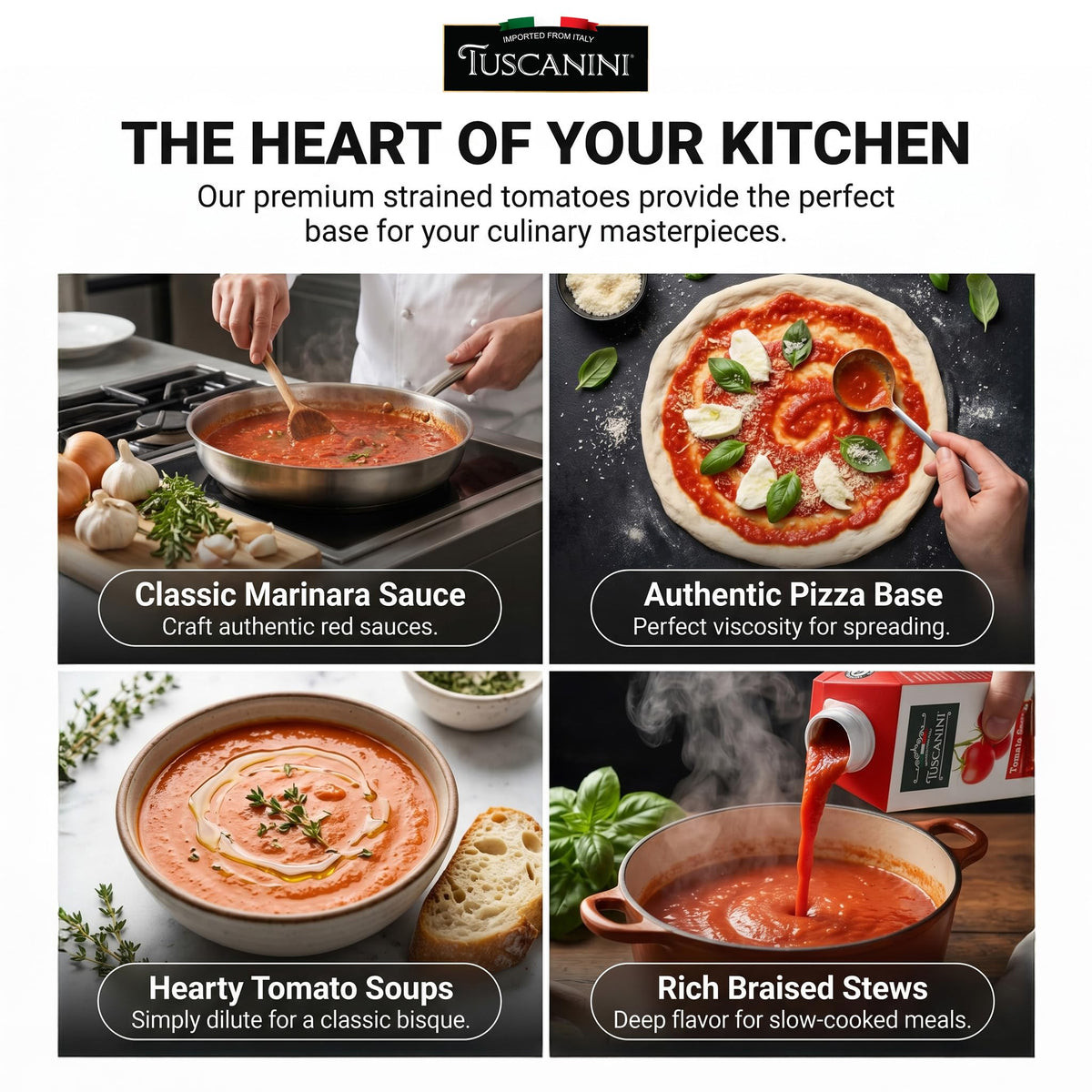 Kitchen scene with Tuscanini sauce ready for quick weeknight meals