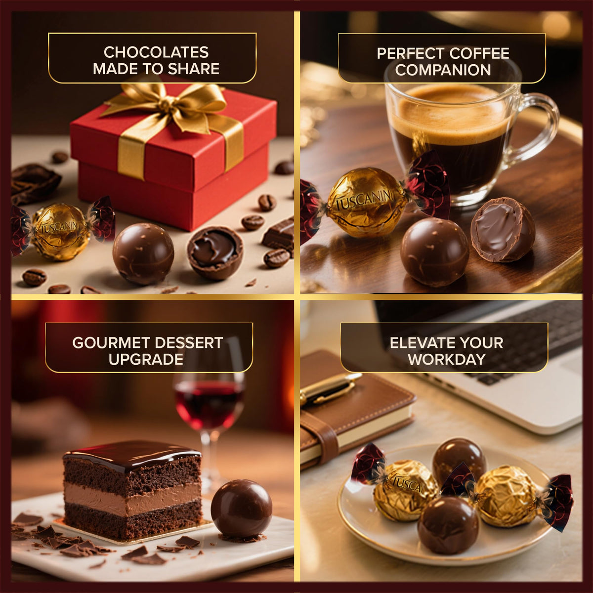 Tuscanini truffles paired with coffee for a refined tasting ritual.