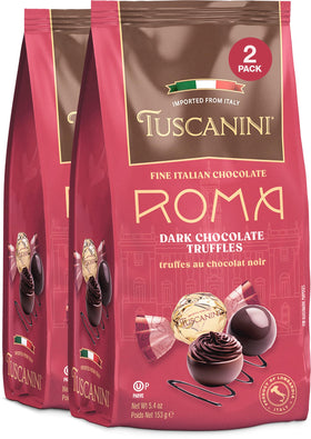 Tuscanini Milano milk chocolate truffles with silky coating, ideal for gifting.