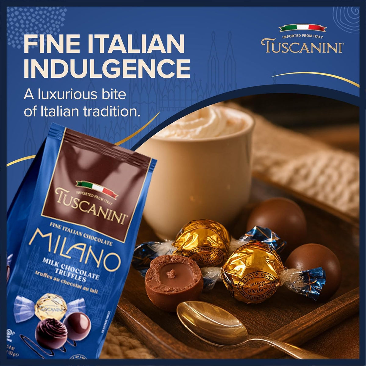 Tuscanini Venice hazelnut milk chocolate truffle with roasted nuts and crunch
