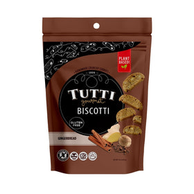 Tutti Gourmet gluten-free gingerbread biscotti pack, ideal for gluten-free snacking.