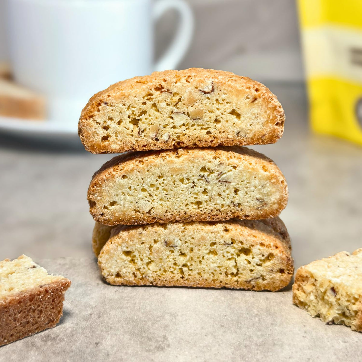 Tutti Gourmet lemon biscotti with gluten free base and bright citrus flavor