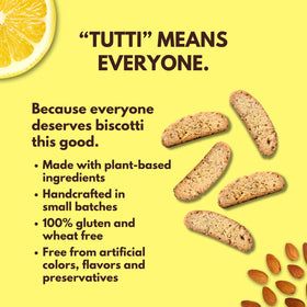 Twice-baked Tutti Gourmet biscotti for dunking with beverages