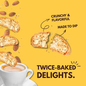 Vegan and dairy-free Tutti Gourmet almond biscotti on plate