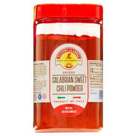 TUTTOCALABRIA Calabrian chili powder in shaker top, ideal for mild heat in sauces