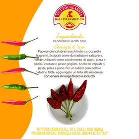 TUTTOCALABRIA peppers for decorative culinary displays on stem.