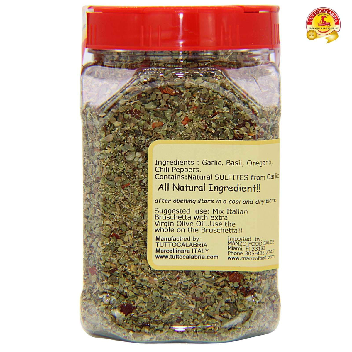 TUTTOCALABRIA dried chili flakes close-up highlights authentic Calabrian heat for sauces.