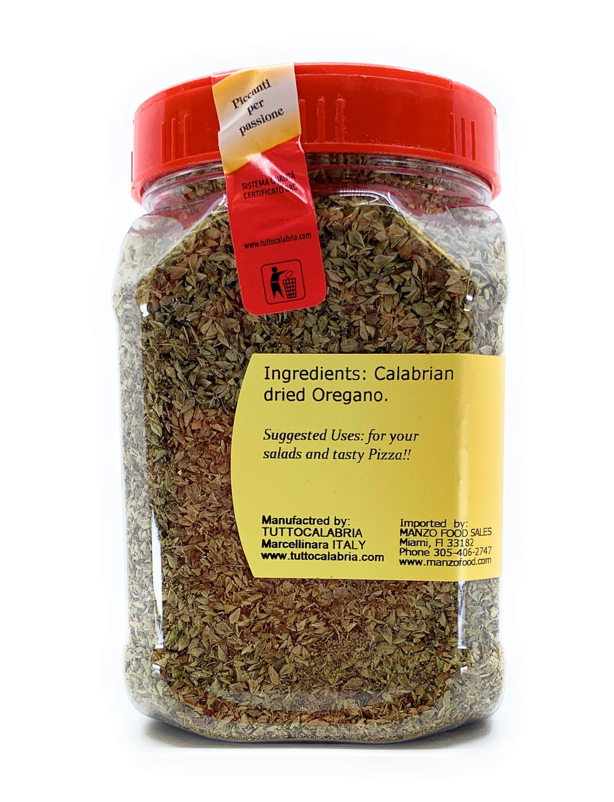 TUTTOCALABRIA oregano pouring into a pan showing convenient flavor boost for sauces