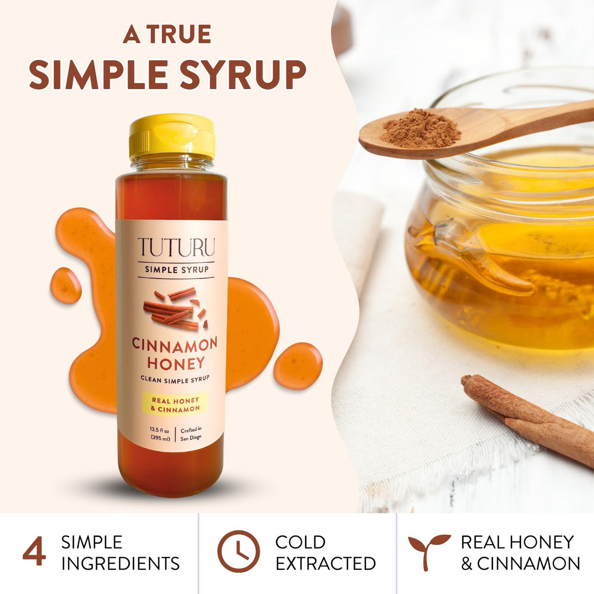 Iced coffee or lemonade shows versatile use of syrup.