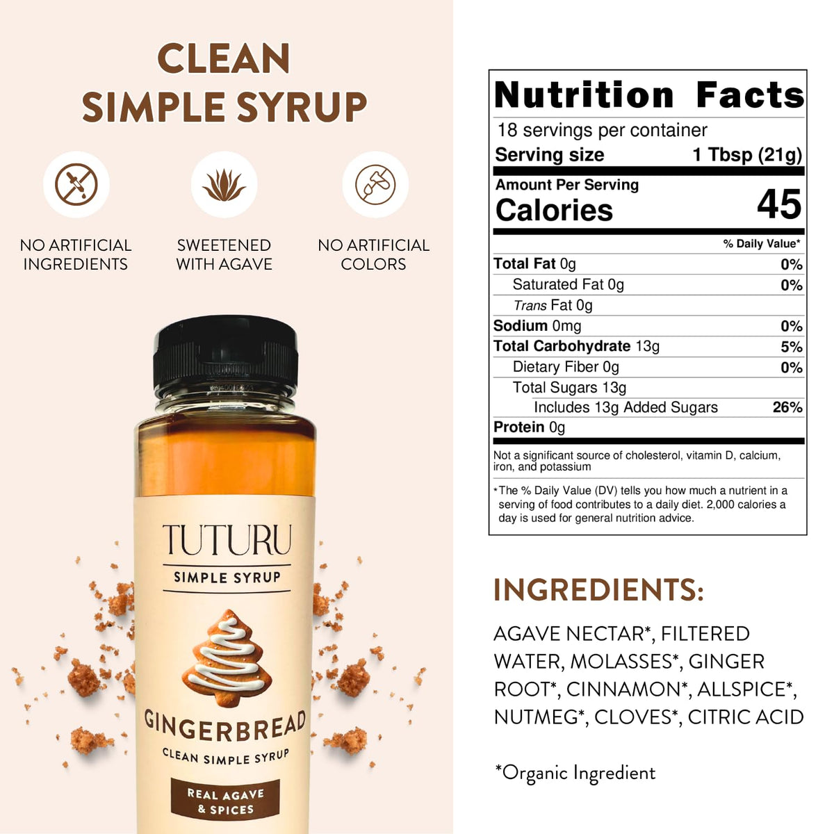 TUTURU Gingerbread Syrup pour highlighting real spices for cocktails
