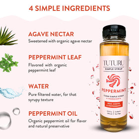 TUTURU Peppermint Agave Syrup pour demonstrates smooth, pourable texture for lattes.