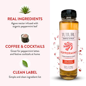 TUTURU Peppermint Agave Syrup tea cup captures refreshing aroma.