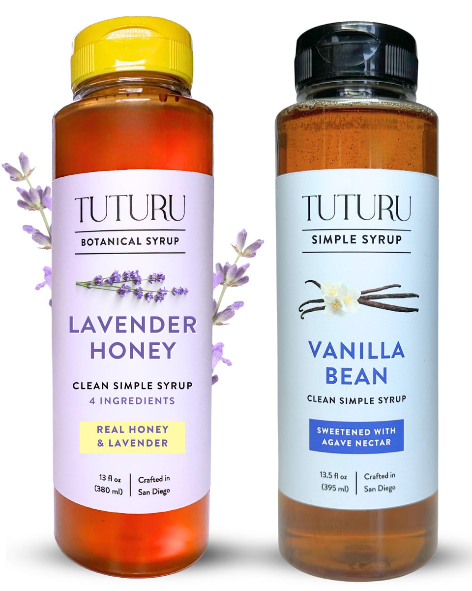 TUTURU Lavender Syrup bottle pour adds floral sweetness to coffee