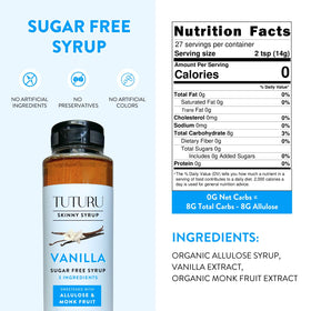TUTURU vanilla bean flavor essence highlights real vanilla infusion for beverages.