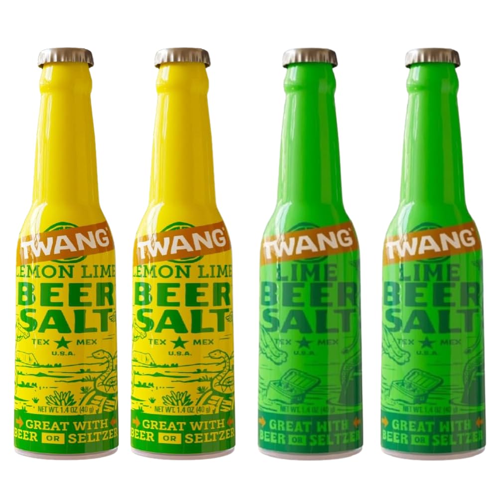 Twang Lemon-Lime beer salt bottle with bright citrus for enhanced rimming.