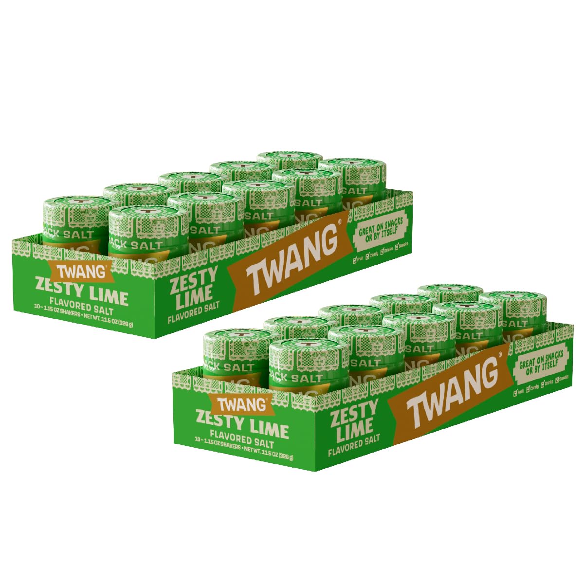 Twang Lime Snack Salt bottle close-up showing tangy lime flavor