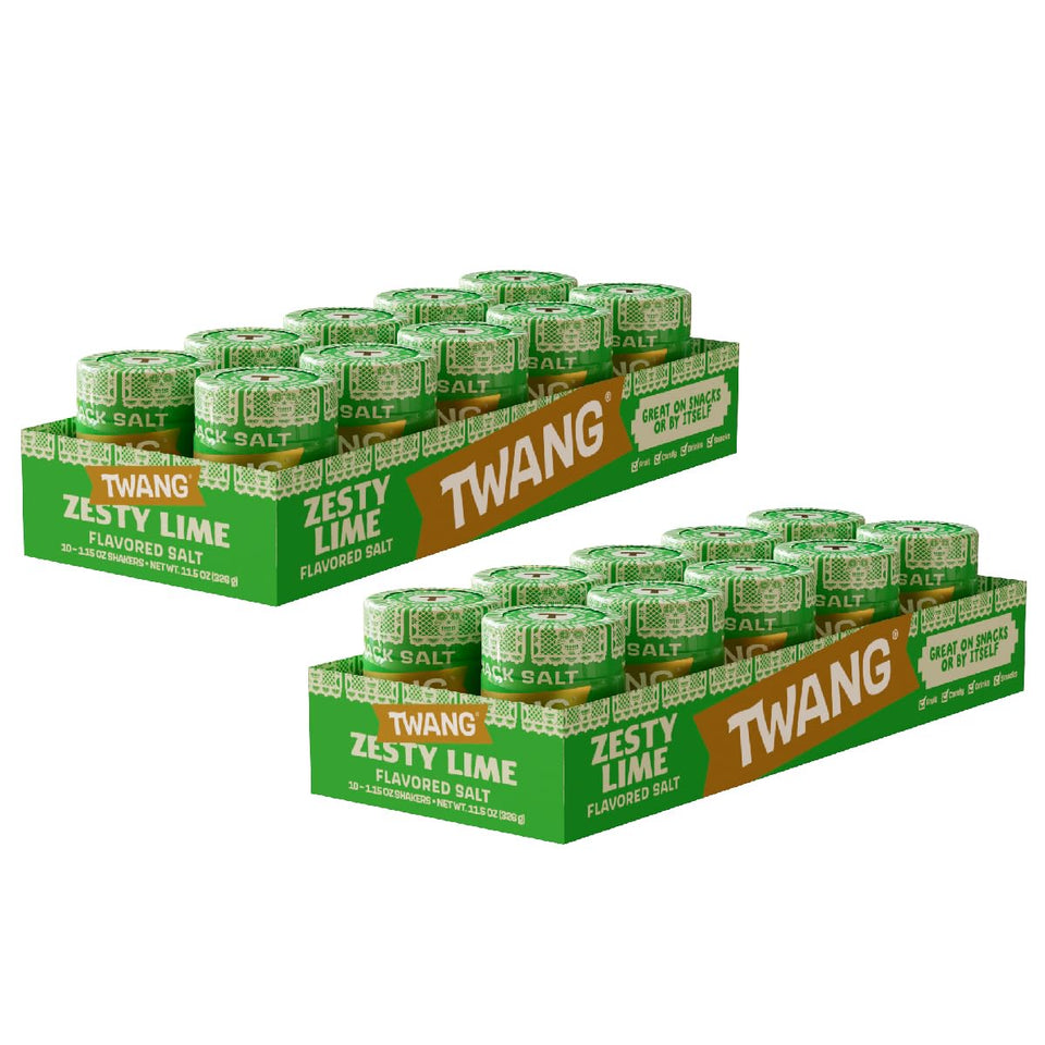 Twang Lime Snack Salt bottle close-up showing tangy lime flavor