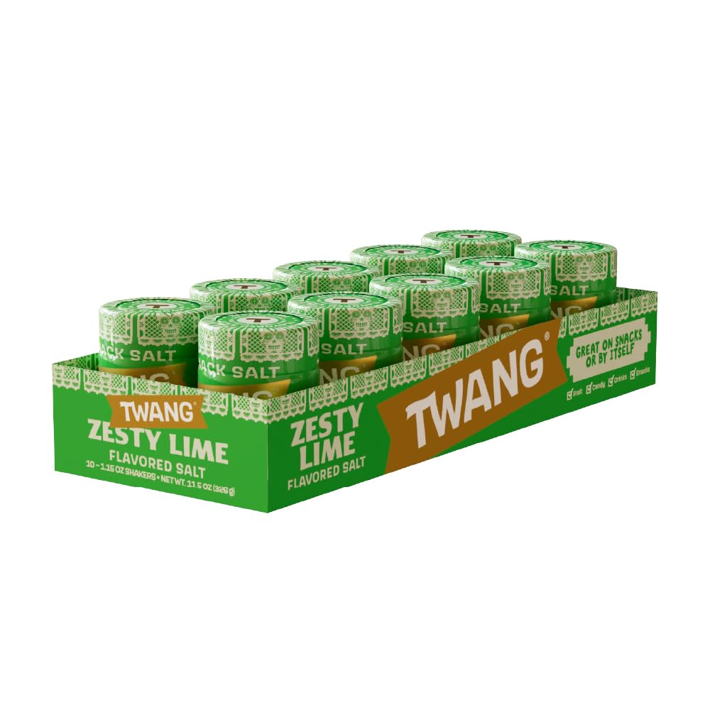 Twang Lime Snack Salt bottle for on-the-go flavor boosts.