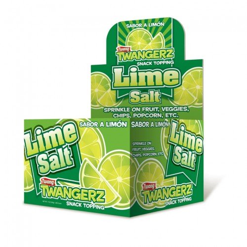 Twang Lime Snack Salt packets add zesty lime flavor to fruit, veggies, and popcorn