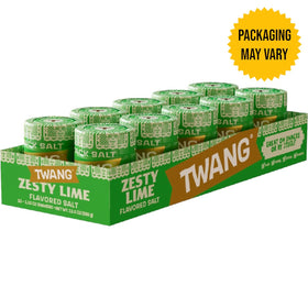 Twang Lime Snack Salt on popcorn bowl for tangy zest.