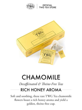Dried chamomile flowers for TWG tea, vibrant color and calming vibe.