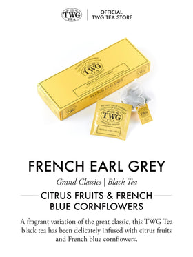 Brewed TWG French Earl Grey cup highlighting citrus notes