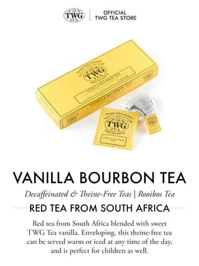 TWG Vanilla Bourbon Tea brewed in a cup highlighting rich color and vanilla notes