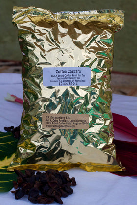 Twin Engine Coffee dried cascara ready as a flavorful fruit tea ritual