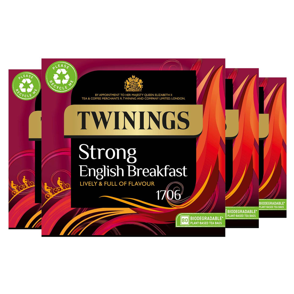 Twinings 1706 Strong Breakfast pack four tea bags for convenient morning routines