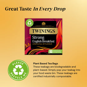 Twinings 1706 Strong Breakfast tea bags delivering bold flavor in every brew