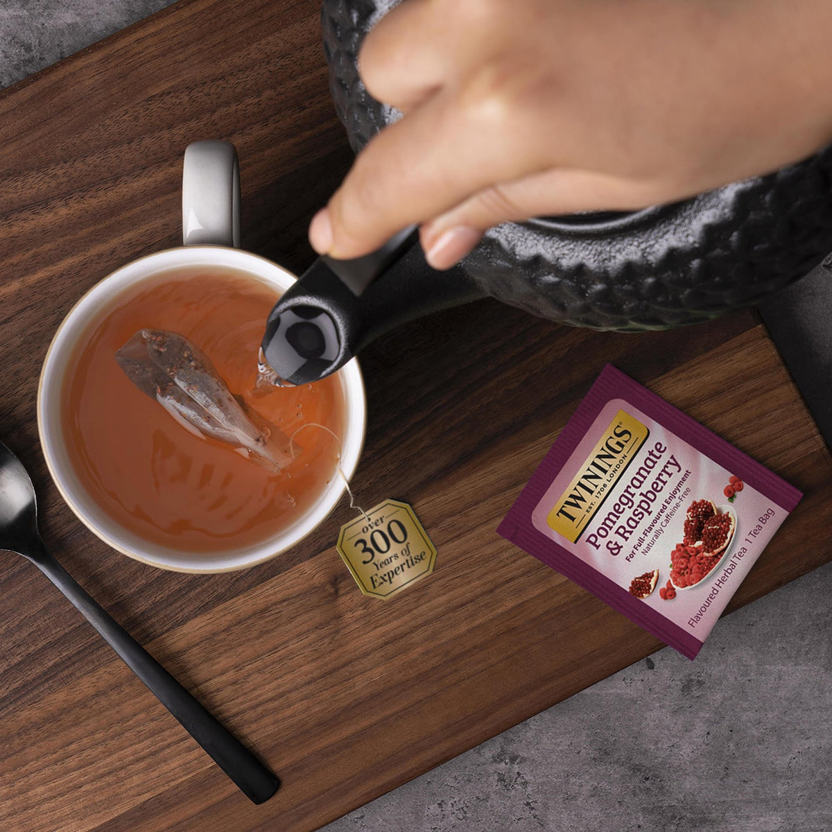 Twinings packaging emphasizes natural ingredients and trusted sourcing.