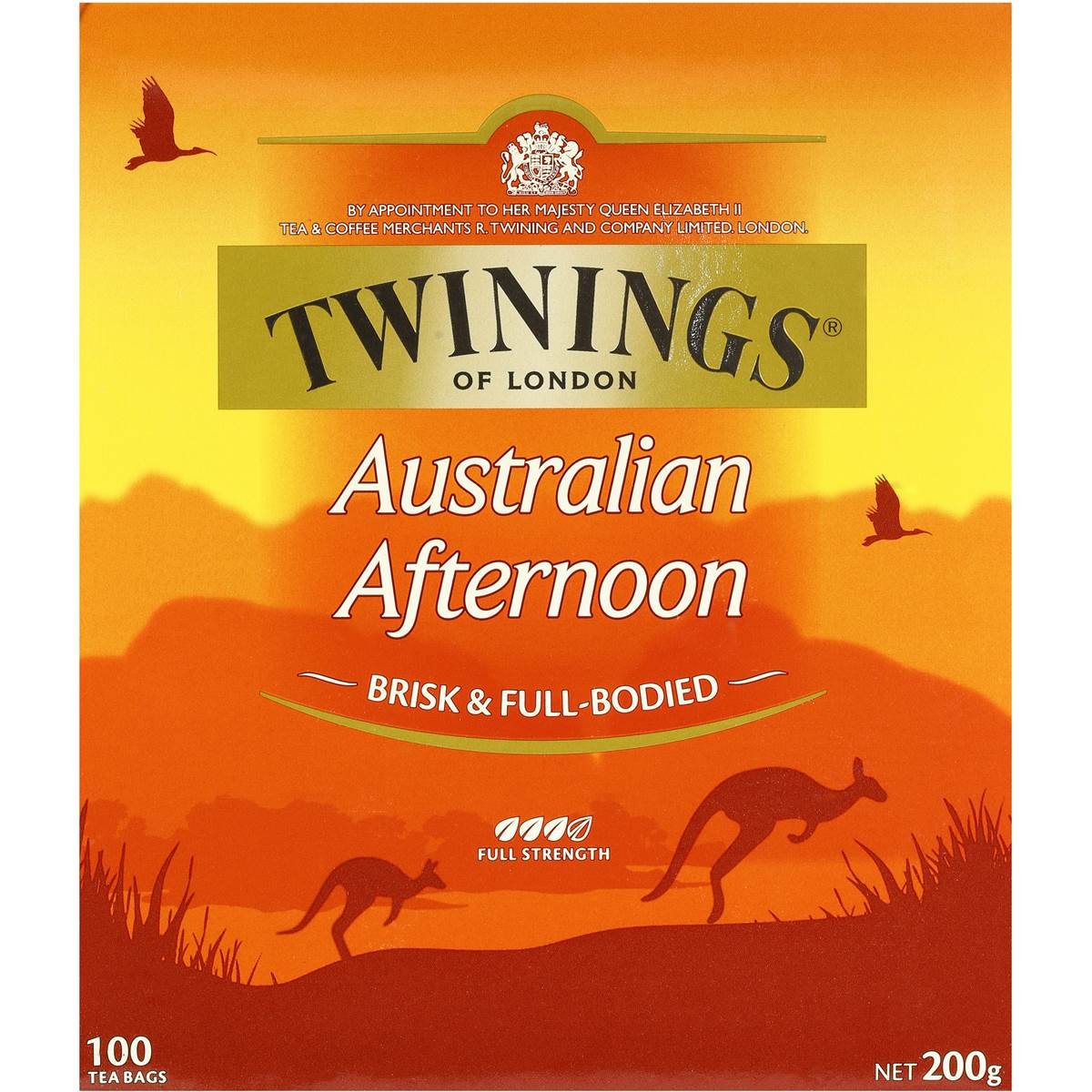 Twinings Australian Afternoon Tea tea bags visible, ready for quick, satisfying brewing.