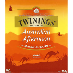 Twinings Australian Afternoon Tea tea bags visible, ready for quick, satisfying brewing.