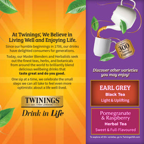 Brewing Twinings Blackcurrant Breeze tea in a cup with classic quality