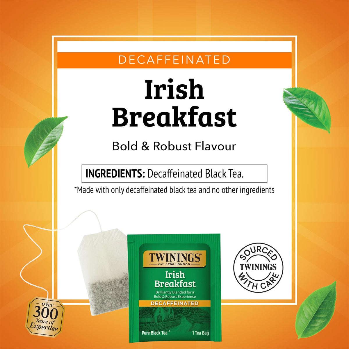 Twinings bold black tea brews a warm amber cup.