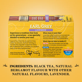 Twinings brewed cup of Earl Grey Lavender delivers brisk aroma and balanced flavor.