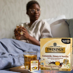Twinings Camomile Honey Vanilla tea box with 100 bags for daily soothing moments