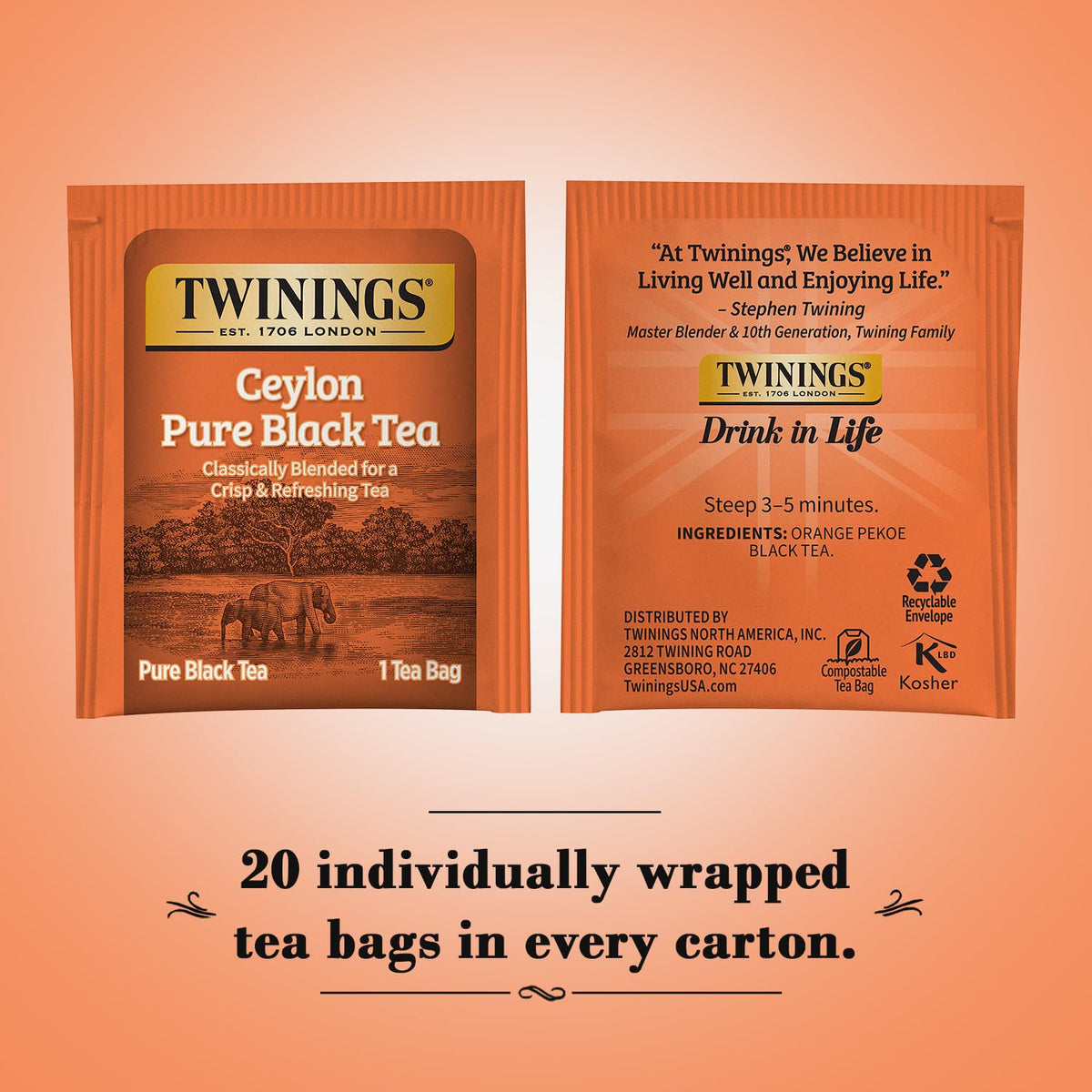 Pouring Twinings Ceylon Pure Black Tea releases a bright, inviting aroma