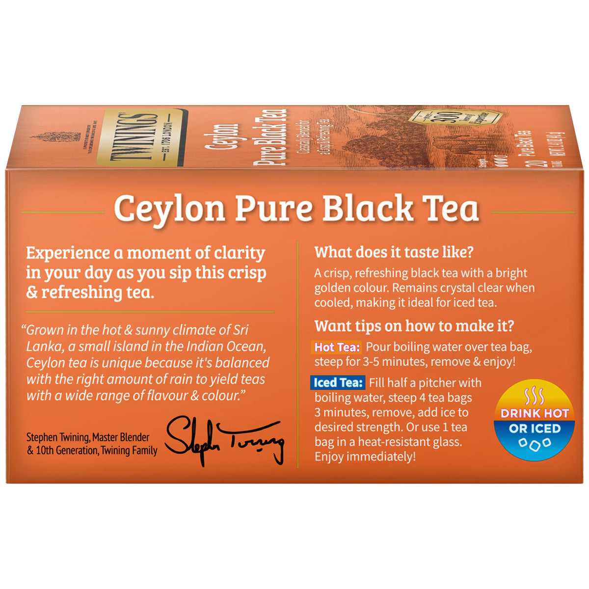 Close-up of Twinings Ceylon Pure Black Tea leaves for freshness