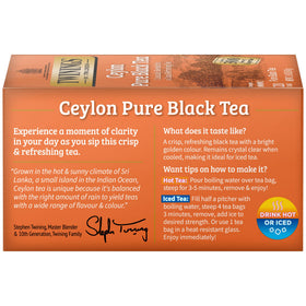 Close-up of Twinings Ceylon Pure Black Tea leaves for freshness