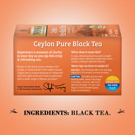 Steeped Twinings Ceylon Pure Black Tea in a rich, golden cup