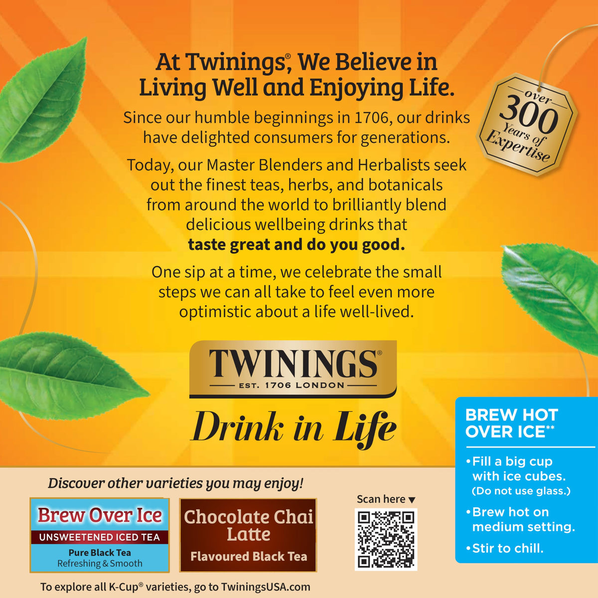 Caffeinated beverage option to energize your afternoon break.