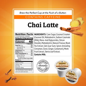 Aromatic spices and real tea in a single cup for hot or iced.
