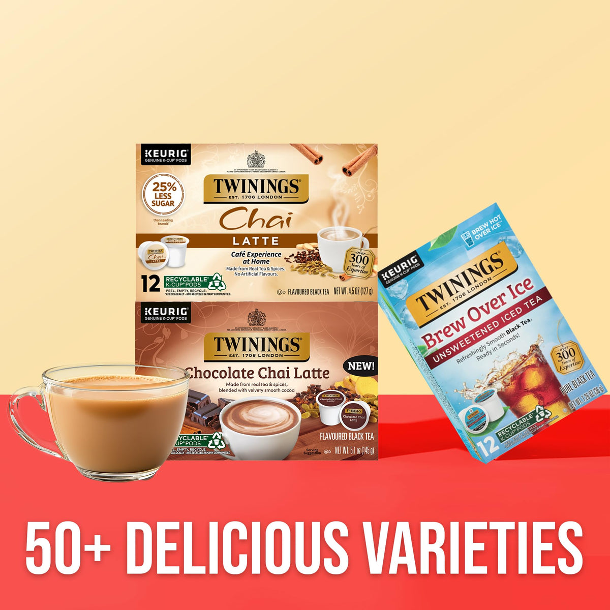 Less sugar choice with no artificial flavours in every cup.